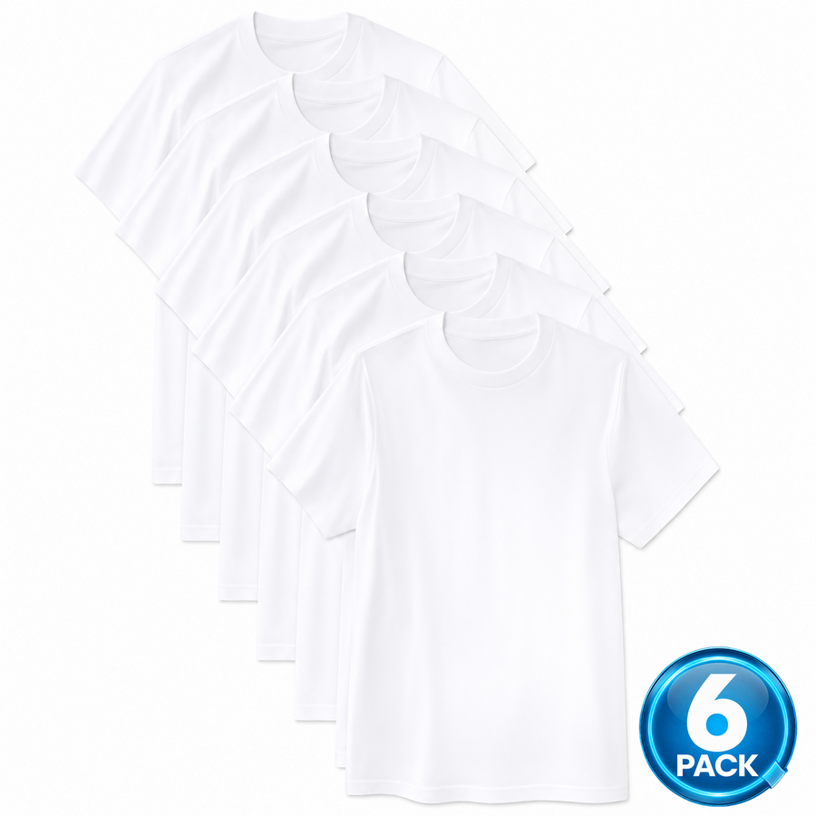 Men's 6-Pack Premium 100% Cotton Undershirts — White