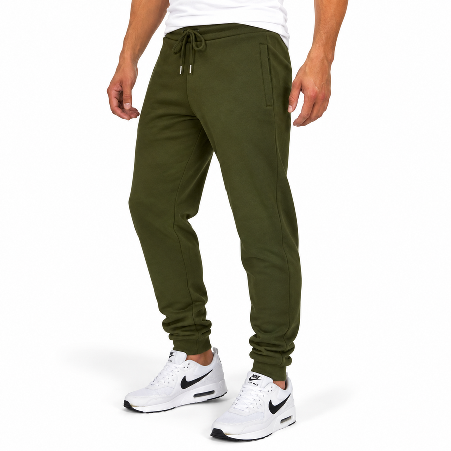 Men's Fleece Lined Jogger with Hidden Zipper Side Pockets — Olive