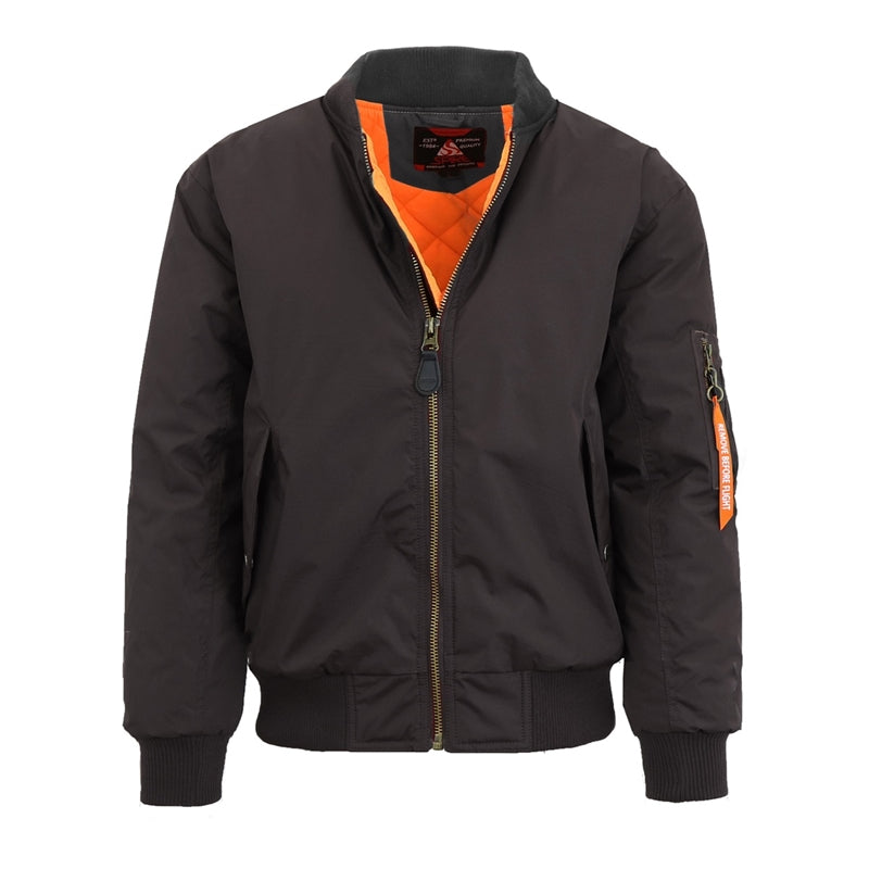 Men's Heavyweight MA-1 Flight Bomber Jacket — Black