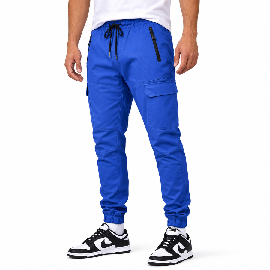 Men's Cotton Flex-Stretch Cargo Jogger — Royal Blue