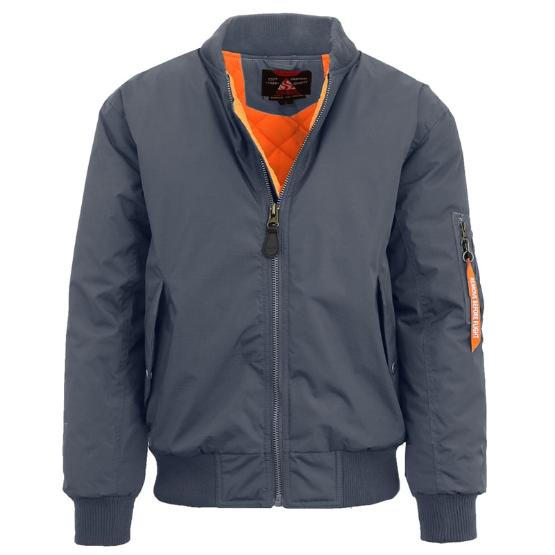 Men's Heavyweight MA-1 Flight Bomber Jacket — Charcoal
