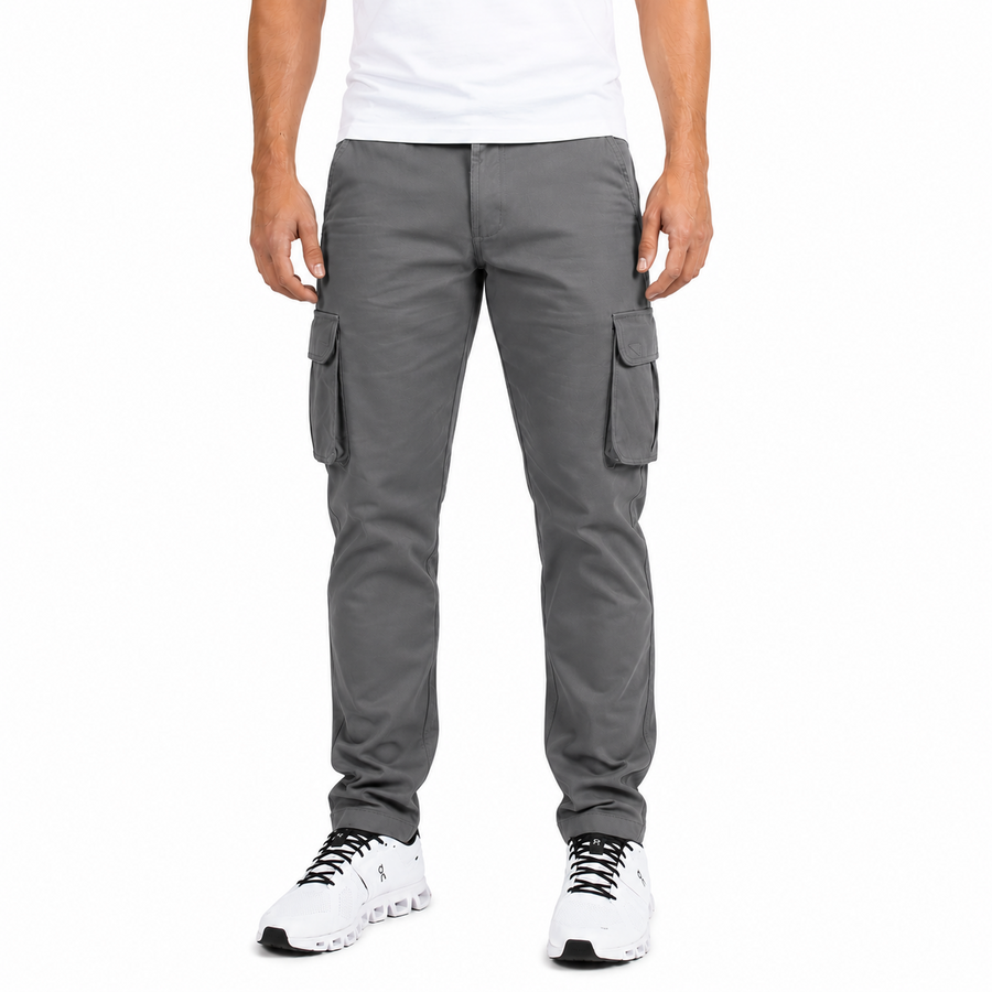 Young Men's Stretch Twill Cargo Pants — Grey