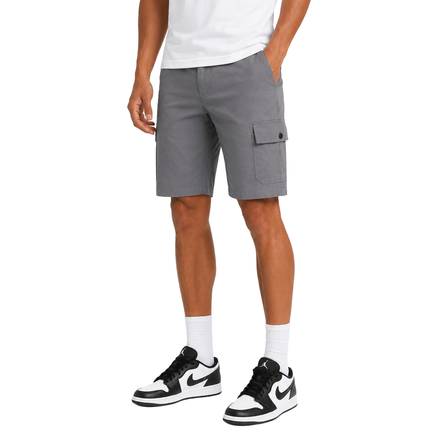 Young Men's Flex Stretch Cargo Shorts — Light Grey