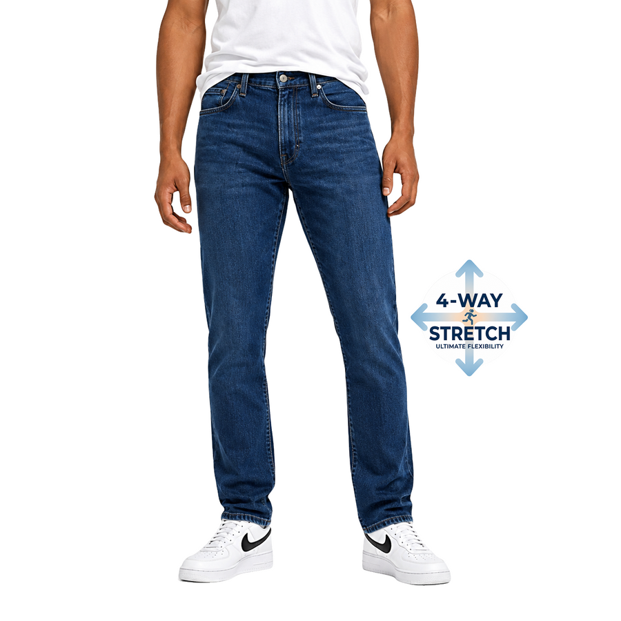 Men's Flex Stretch Slim Straight Jeans — Dark Wash