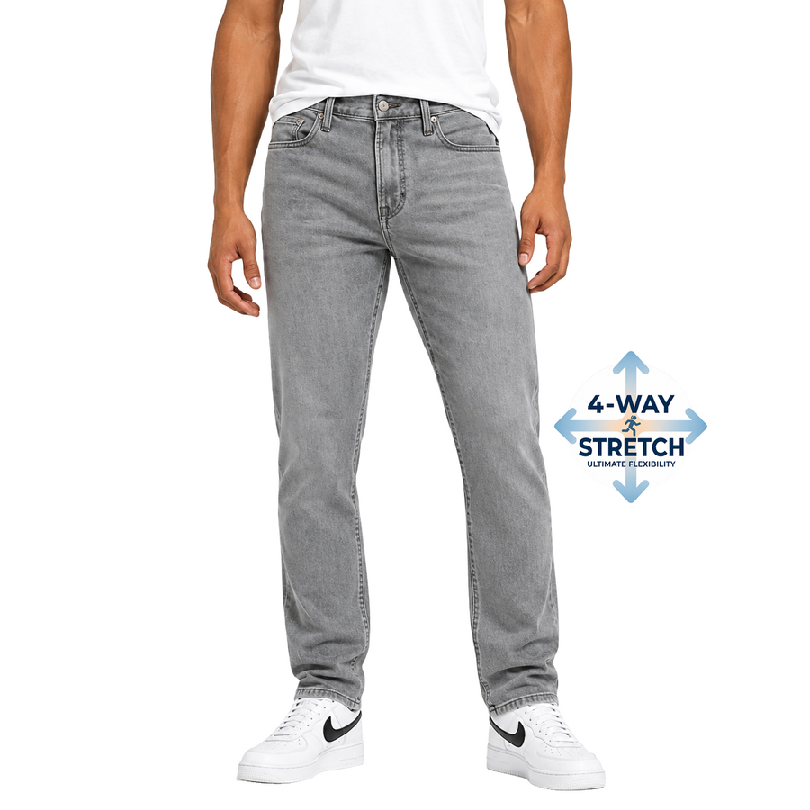 Men's Flex Stretch Slim Straight Jeans — Grey Wash