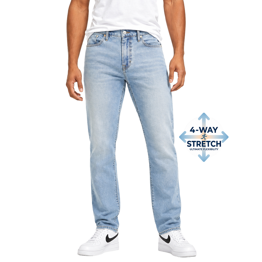 Men's Flex Stretch Slim Straight Jeans — Light Wash