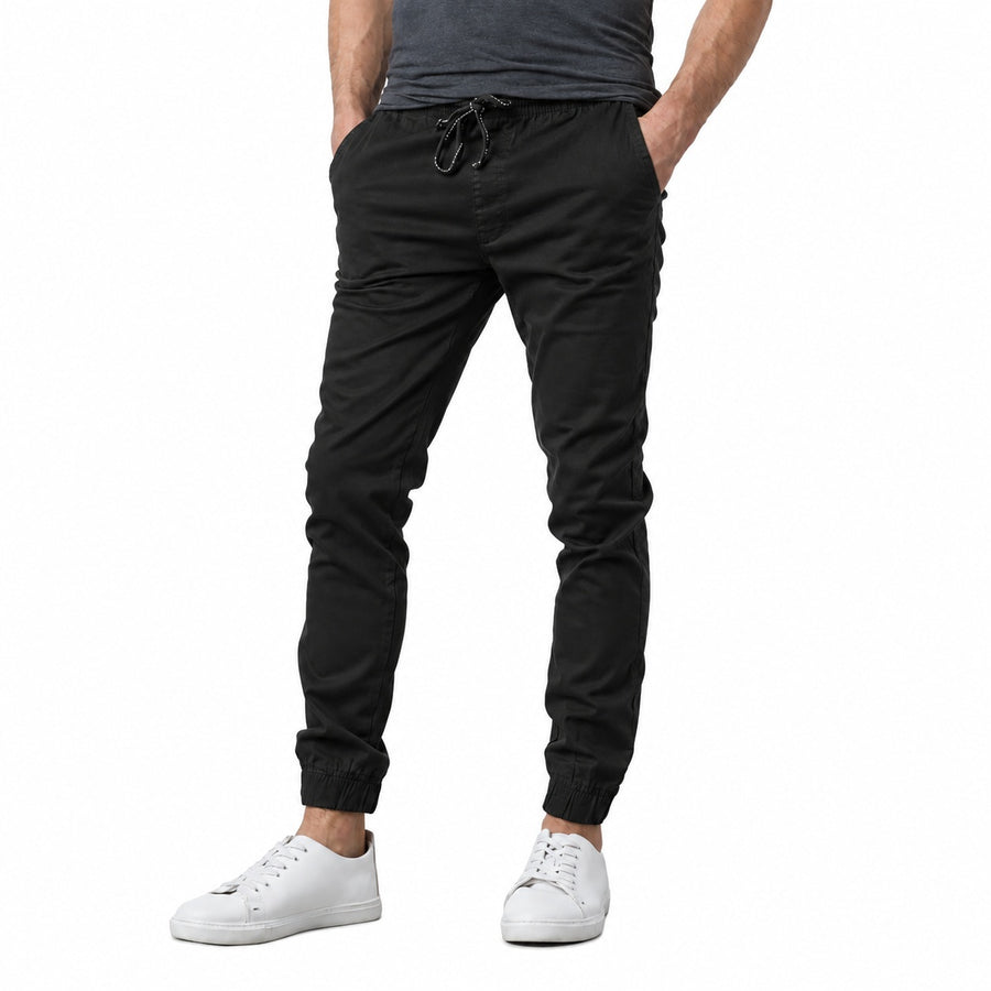 Wholesale Men's Drawstring Stretch Jogger Pants Black