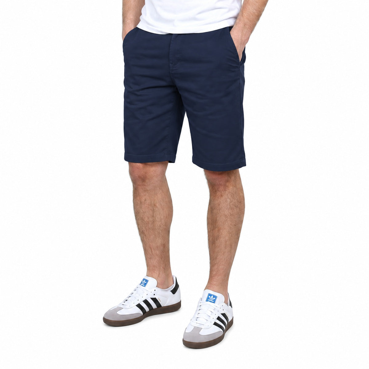 wholesale mens Flat Front Stretch school shorts Navy