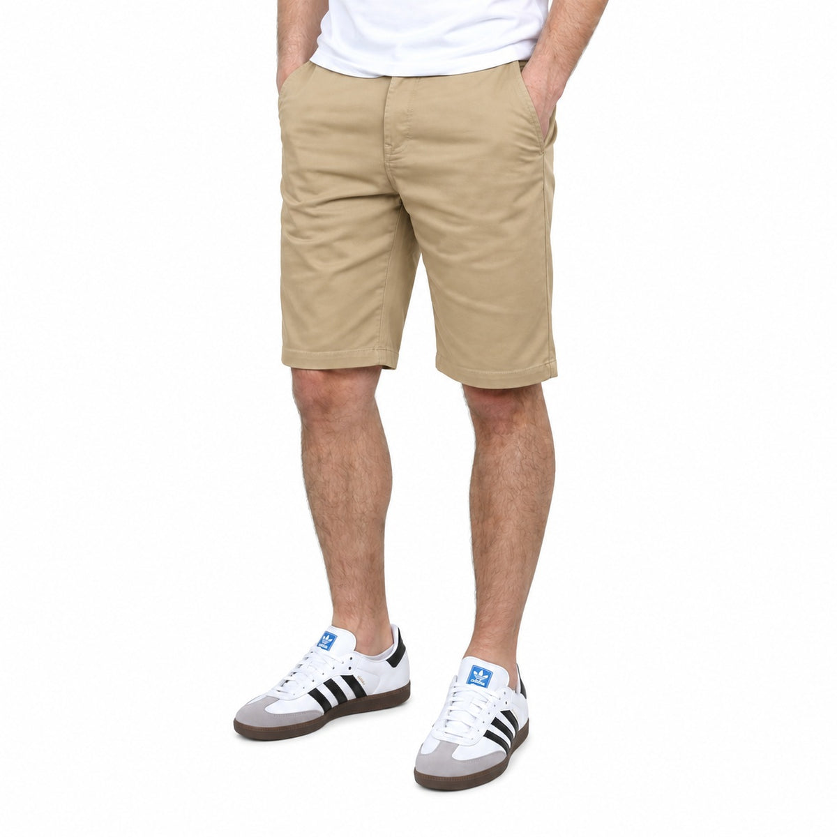 wholesale mens Flat Front Stretch school shorts khaki