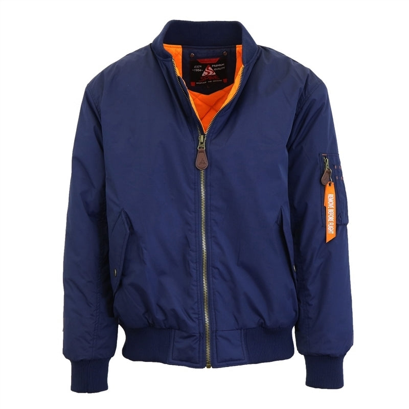 Men's Heavyweight MA-1 Flight Bomber Jacket — Navy