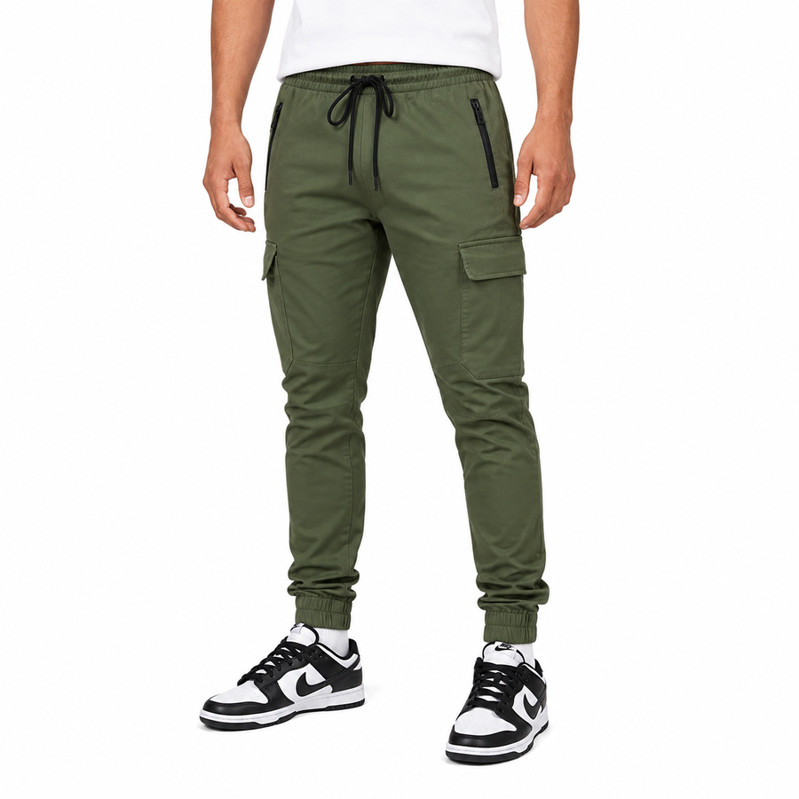 Men's Cotton Flex-Stretch Cargo Jogger — Olive