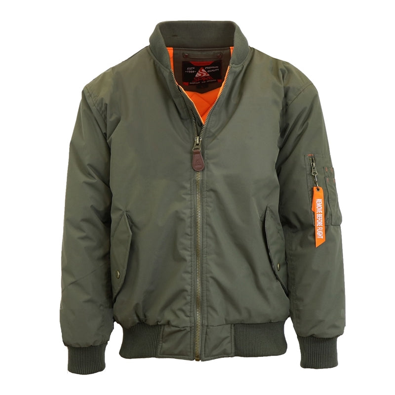 Men's Heavyweight MA-1 Flight Bomber Jacket — Olive