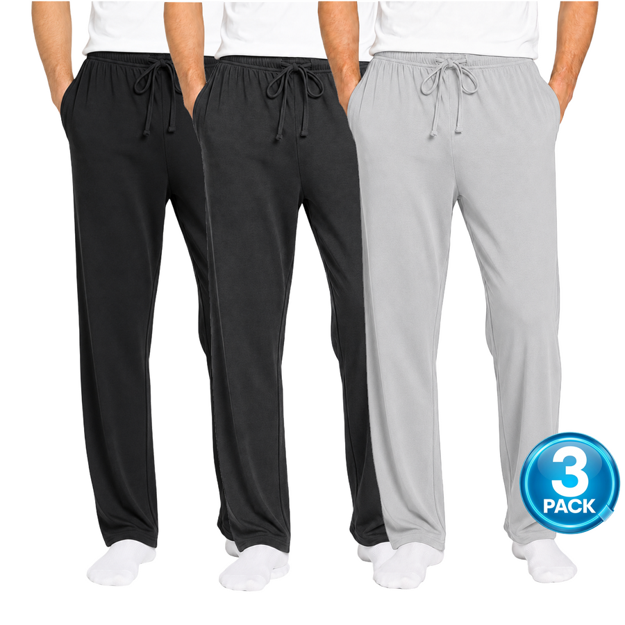 Men's 3-Pack Lounge Pants — Black / Charcoal / Heather Grey