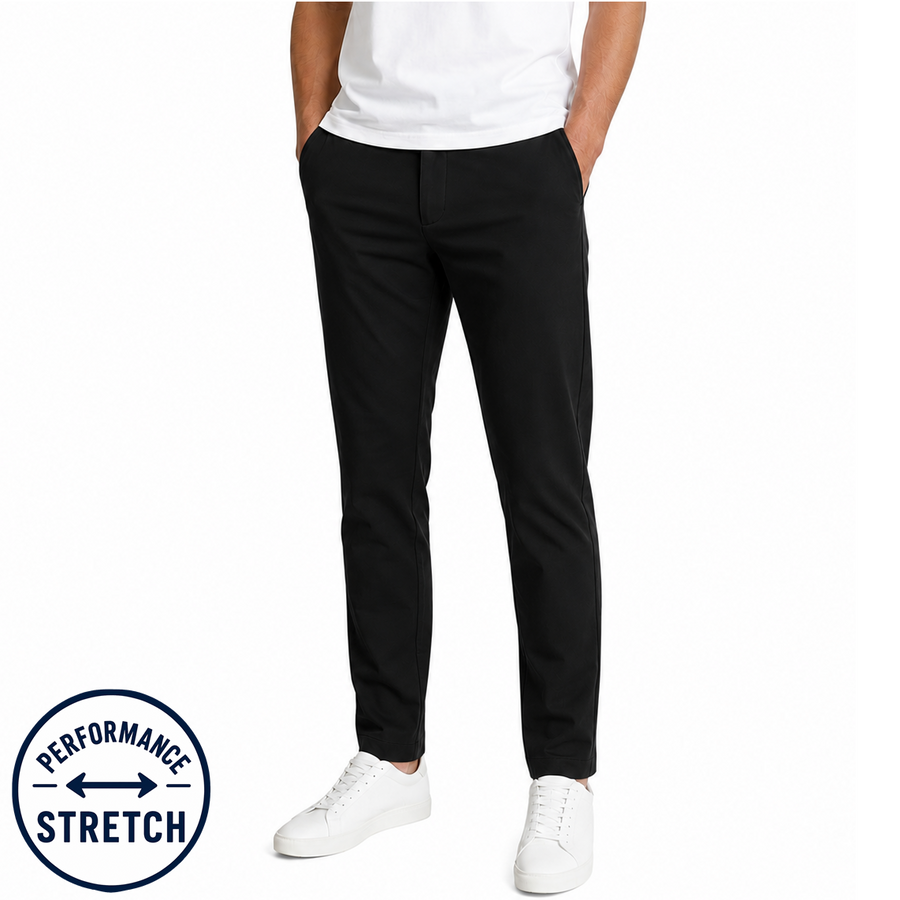 Young Men's Stretch Performance Fit Pants — Black