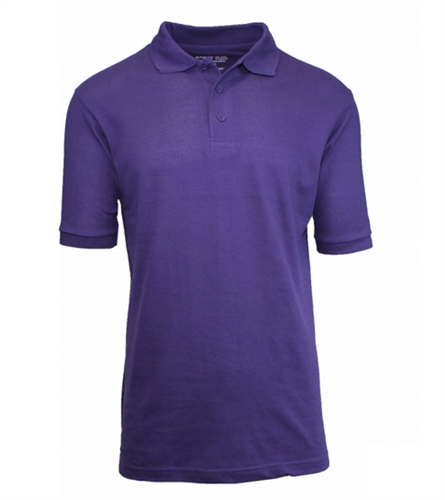 Purple Adult Size Unisex Short Sleeve Pique Polo Shirt