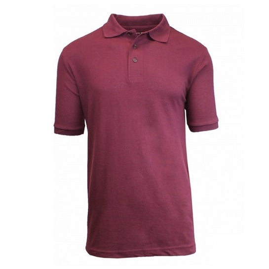 Burgundy Adult Size Unisex Short Sleeve Pique Polo Shirt
