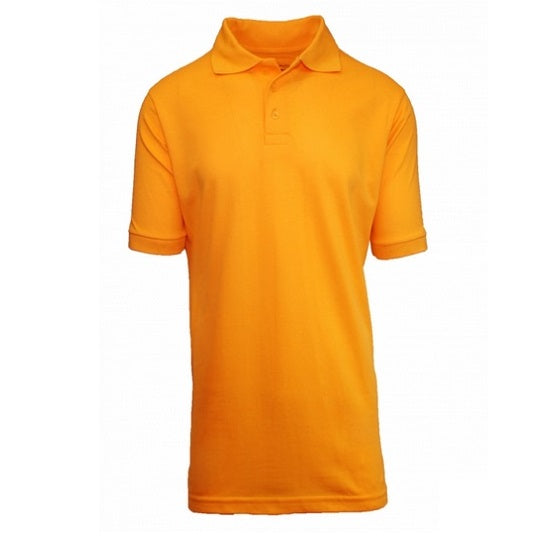 Gold Adult Size Unisex Short Sleeve Pique Polo Shirt