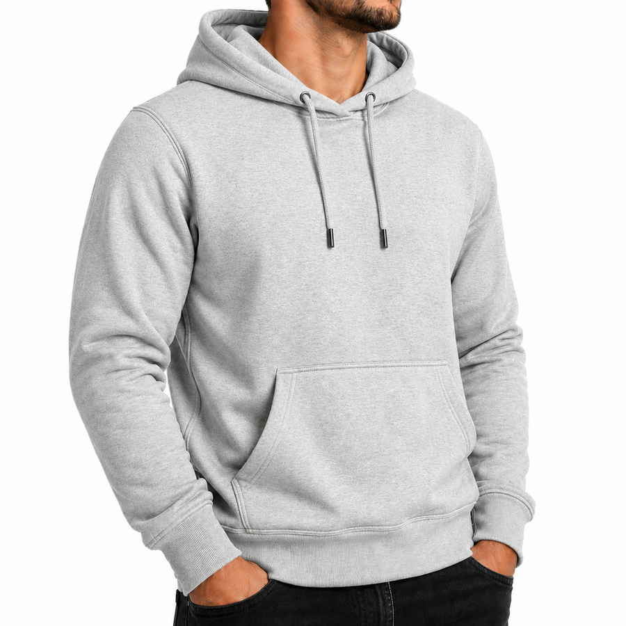 Men's Heavyweight Fleece-Lined Soft Pullover Hoodie — Heather Grey