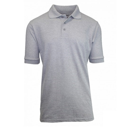 Heather Grey Adult Size Unisex Short Sleeve Pique Polo Shirt