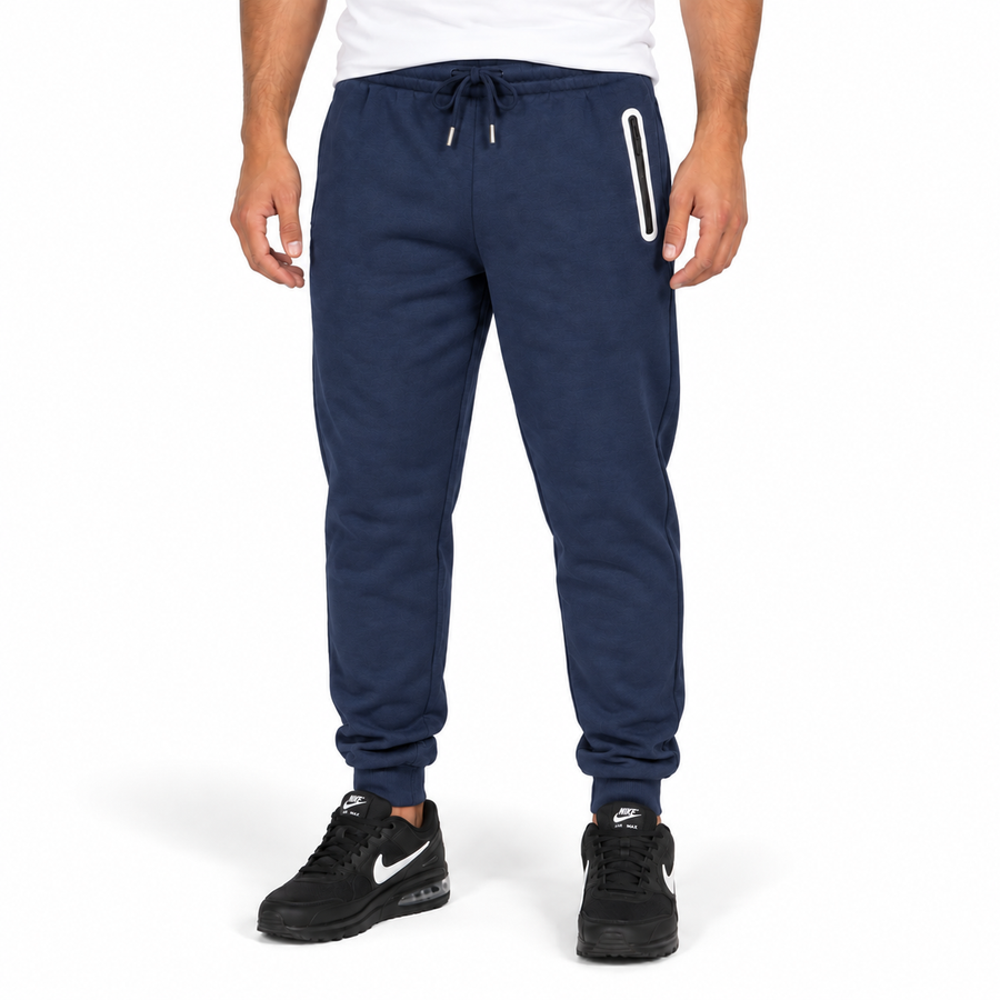Men's Fleece-Lined Jogger With Heat Seal Zipper Side Pockets — Navy