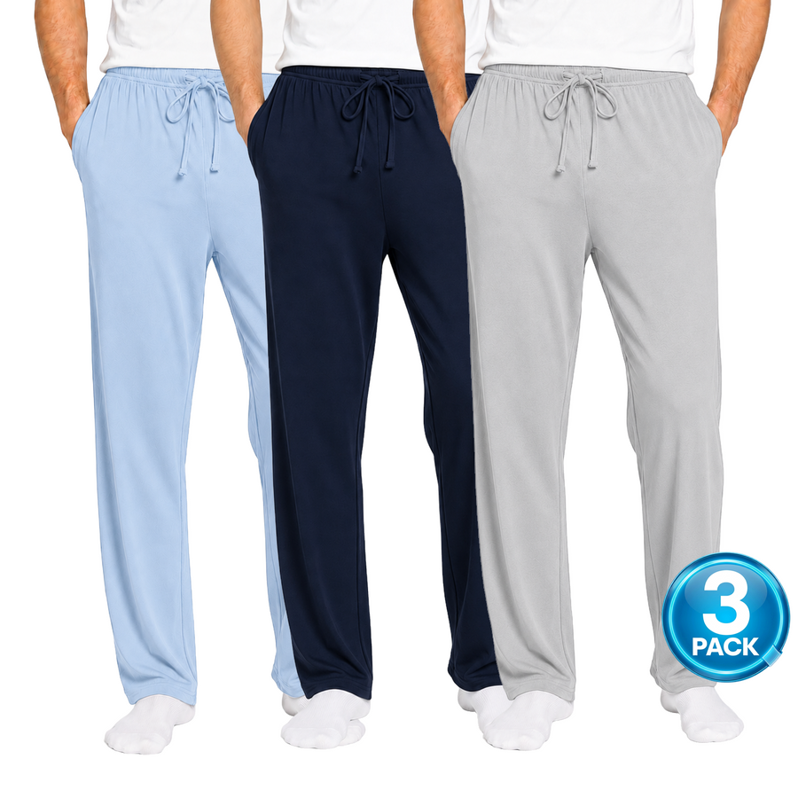 Men's 3-Pack Lounge Pants — Light Blue / Navy / Heather Grey