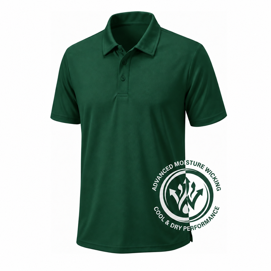 Men's Short Sleeve Performance Polo Shirt — Hunter Green