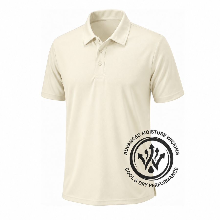 Men's Short Sleeve Performance Polo Shirt — Ivory