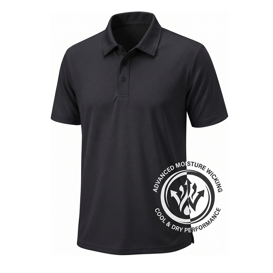 Men's Short Sleeve Performance Polo Shirt — Black