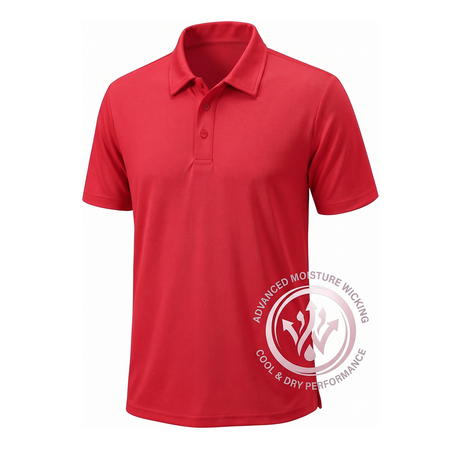 Men's Short Sleeve Performance Polo Shirt — Red