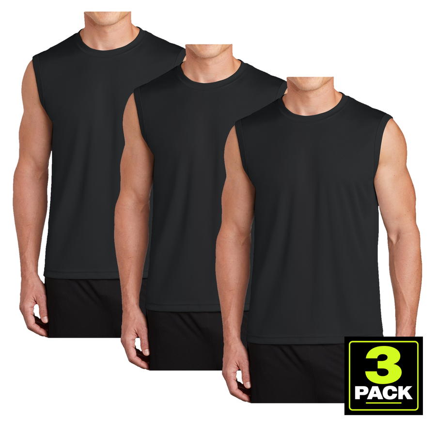 Men's 3-Pack Dri-Fit Performance Muscle T-Shirt - Black