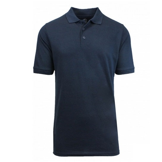 Navy Adult Size Unisex Short Sleeve Pique Polo Shirt