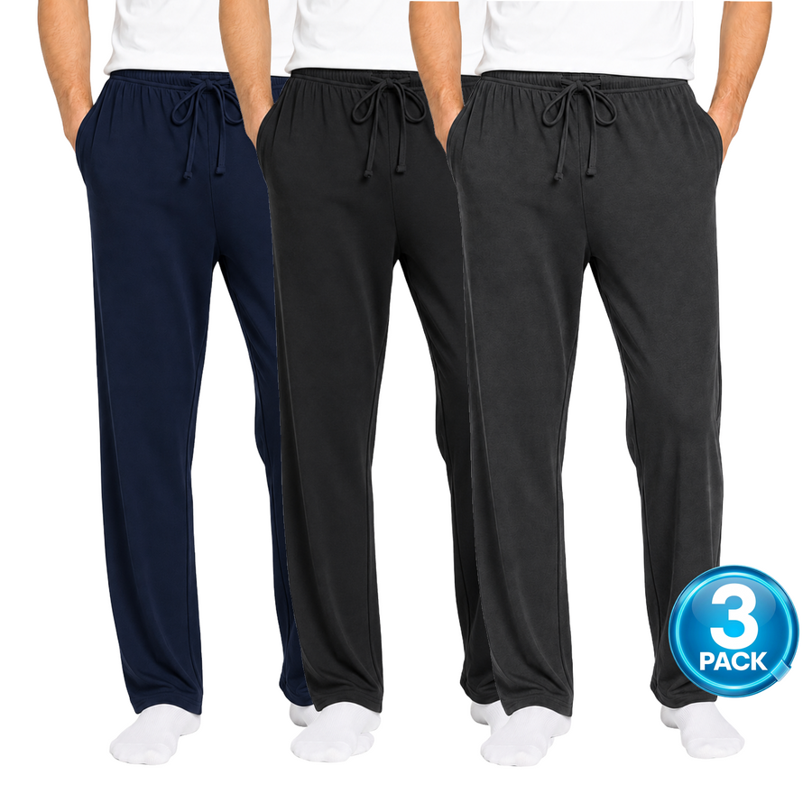 Men's 3-Pack Lounge Pants — Navy / Black / Charcoal