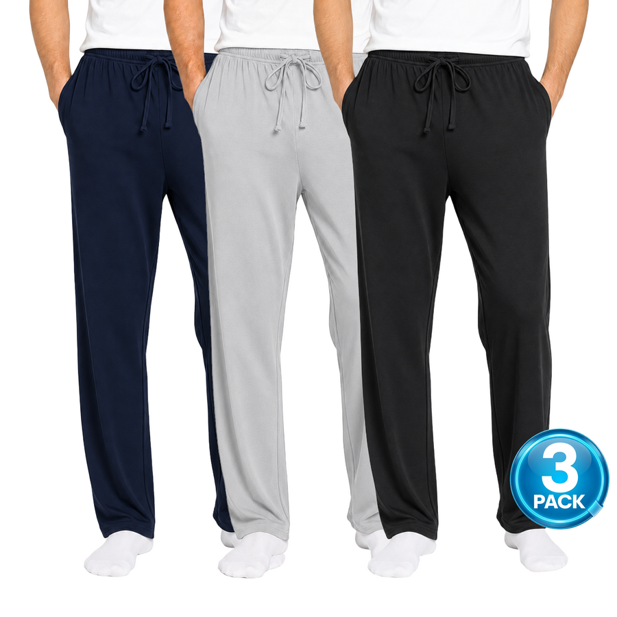 Men's 3-Pack Lounge Pants — Navy / Heather Grey / Black