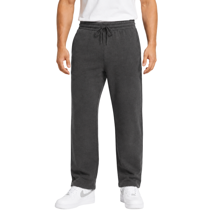 Men's Classic Heavyweight Fleece Open Bottom Sweatpants — Charcoal
