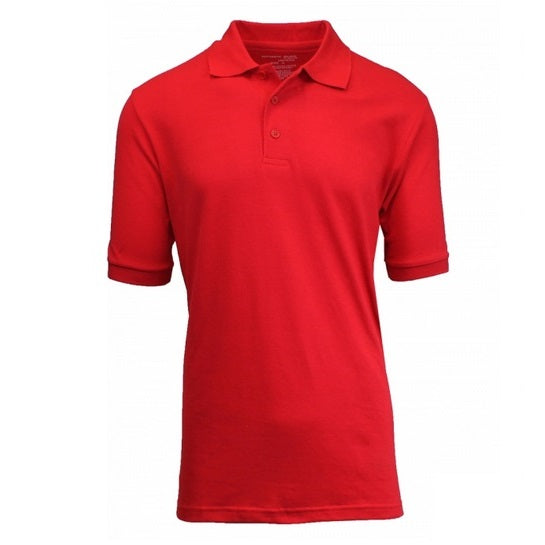 Red Adult Size Unisex Short Sleeve Pique Polo Shirt