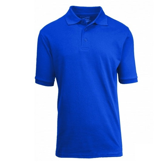Royal Blue Adult Size Unisex Short Sleeve Pique Polo Shirt