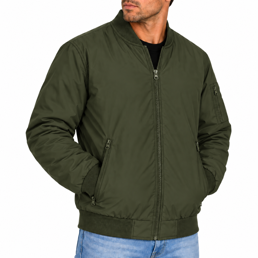 Men's Premium Lightweight Windbreaker Jacket — Olive